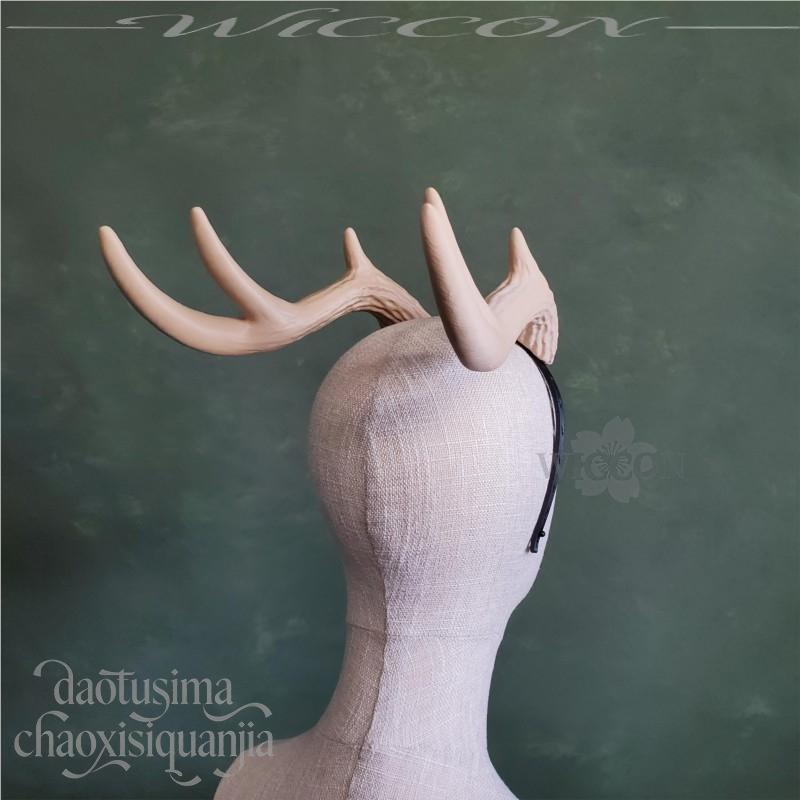 Large Wavy Deer Antlers Headwear Furry Cosplay Accessories 3D PLA Horns BG3 Props For Halloween Events