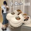 Mary Jane Hole Shoes New Sandals Beach Platform Heightening Bag Head Half Slippers Summer Wear