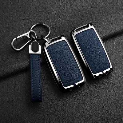 Alloy Leather Car  Remote Key Case Cover For Jaguar XF XJ XE S-Type F-Type X-Type F-Pace I-Pace E-Pace Android XFR XKR Keychain