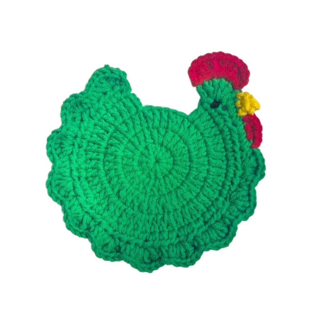 Cartoon Design Crochet Coaster Soft Fabric Insulation Placemat Woven Cup Mat  Halloween Decorative