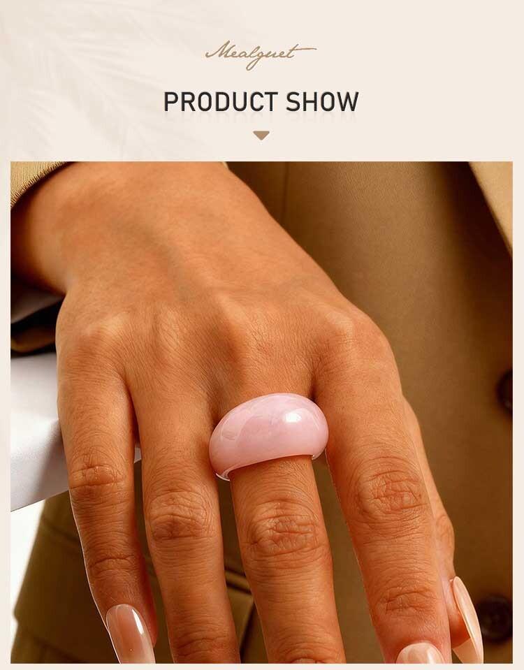Harzringe, Breite Dicke Kuppel Knöchel Finger Stapelbare Gelenkringe für Damen, Retro Acryl Transparent Vintage Schmuck