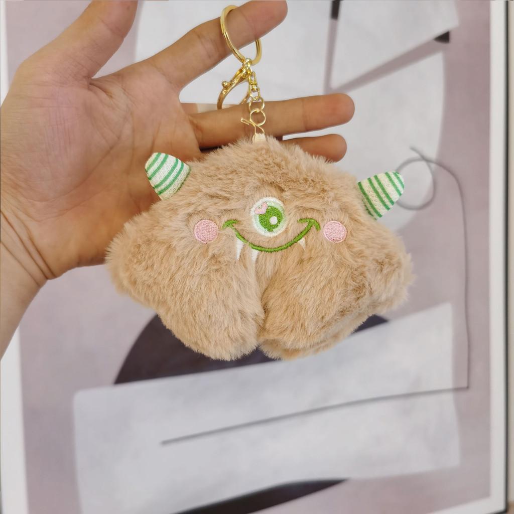Adorable Monster Plush Keychain Cute Big-eyed Coin Purse Doll Bag Charm Wholesale