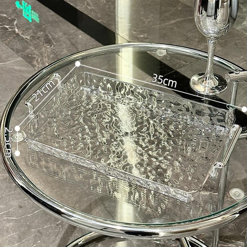 Akrylový podnos Obdélníkový podnos s držadly Domácí čajový podnos Prkénko Dezert Jídlo Domácí obývací pokoj Podnosy na sklenice na vodu Stolní dekorace