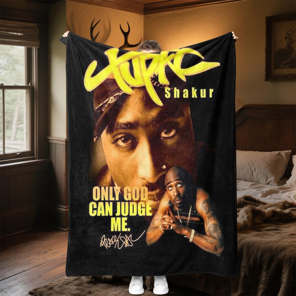 Tupac's  Plush Blanket Soft Comfortable All Seasons Perfect Gift Couch Office Nap Outdoor Travel Blanket