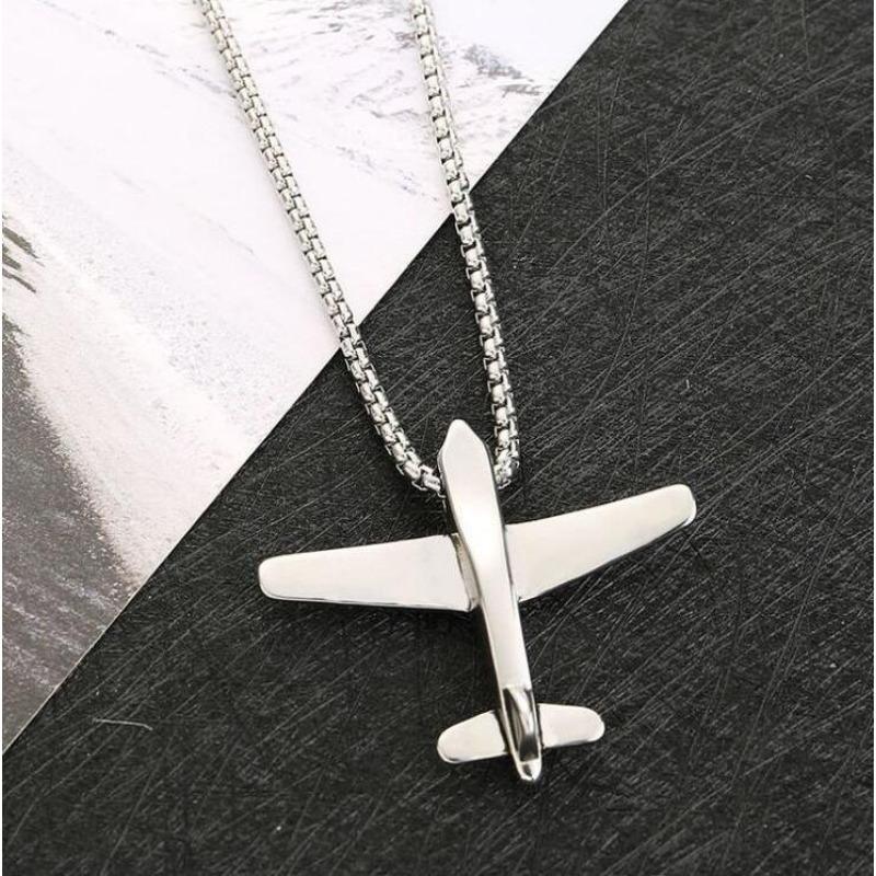 New Airplane Children's Men's and Women's Trendy Hip-hop European and American Chain Accessories Necklace Pendant