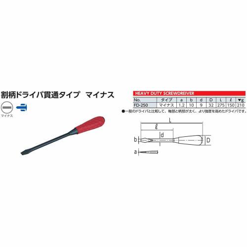 Kyoto Machinery Tools (KTC) Split Handle Driver Penetration Type Minus 10 Minus FD250