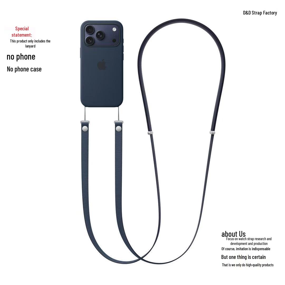 

Магнітний ремінець-ланцюжок для телефону iPhone 17 через плече синій