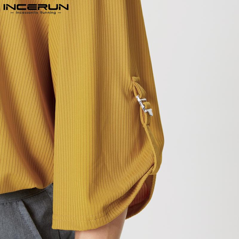 INCERUN Pánská nadměrná ležérní trička s 3/4 rukávem a volného střihu