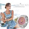 JEWELRYWE Ring Watch Analog Dial Fashionable Ring Watch Waterproof Free Size Women White Day Decoration Watch Gift