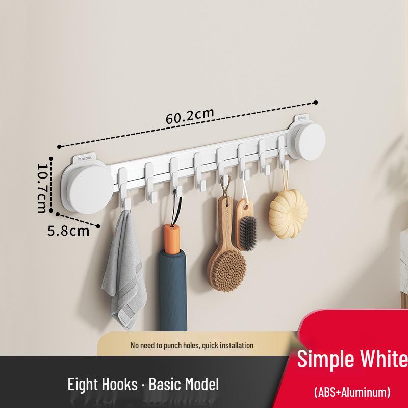 Bathroom Mop and Broom Suction Cup Wall Mount - Punch-Free, Space-Saving Holder and Organizer.