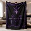 2026 Latest Flannel Blanket Contemporary GeometricPatterned Purple Flannel Blanket, Hypoallergenic Fabric, AllSeason Versatile Throw, Fashionable Styl