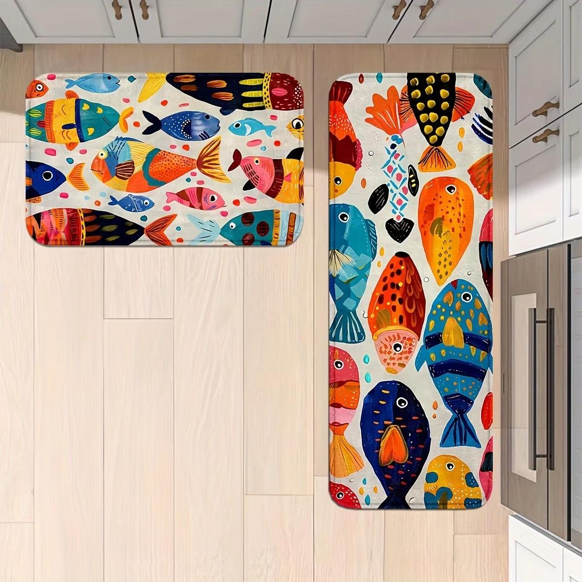 

Мультяшная Рыба Медленно Плавающая Ковер Мягкий Напольный Коврик Придверный Коврик Кухонный Коврик Мягкий Ковер для Гостиной Ковер для Спальни Домашний Декор 40X120CM (1.3X3.9FT