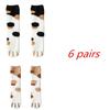 6 Pairs Autumn Winter Coral Velvet Socks Cute Cat Claw Socks For Women Girls Middle Tube Thickened Sleep Socks Home Floor Socks