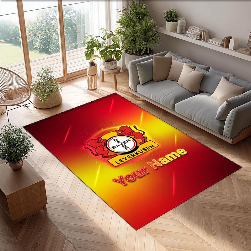 Bayer Leverkusen Fußball Gedruckter Kristall-Samt-Teppich Rutschfester Kristall-Samt-Teppich Für Sofa Schlafzimmer Innenbereich Heimdekoration