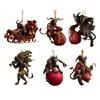 Christmas Ornaments Scary Folklore Xmas Tree Hanging Decoration Horror 2D Acrylic Ornaments for Xmas Tree Holiday Party Decoration