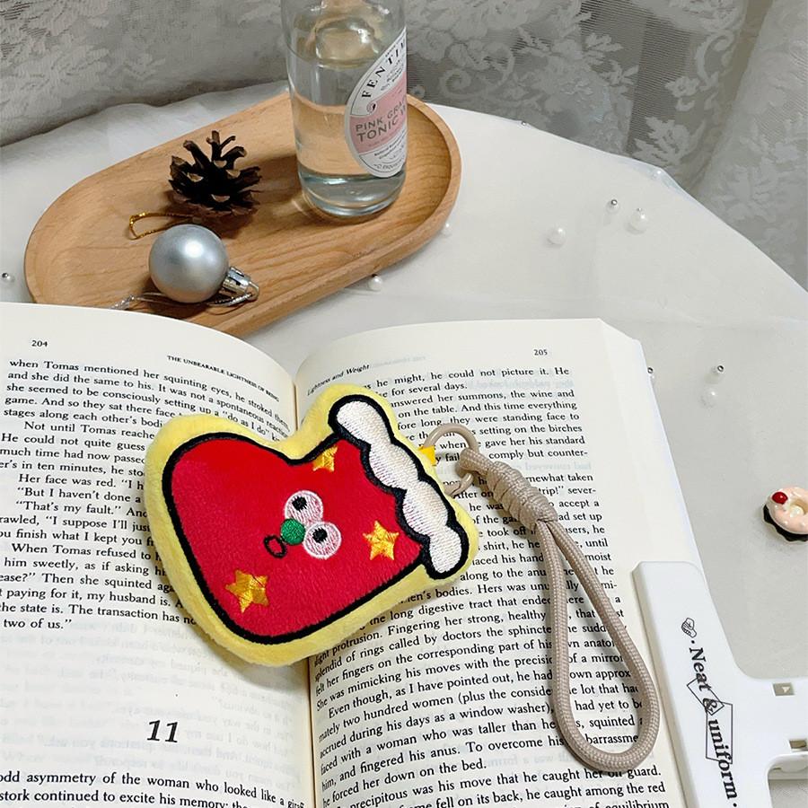 Plush Christmas Cookie And Sock Decorations With Short Plush For Bag Accessories