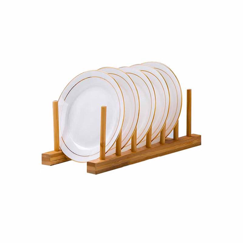Danshizhiyuan 6.5-inch Gold Rim Bone China Flat Plate Set