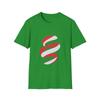 Unisex Softstyle T-Shirt Striped Ribbon Loop Twisting Curves Minimalist Holiday
