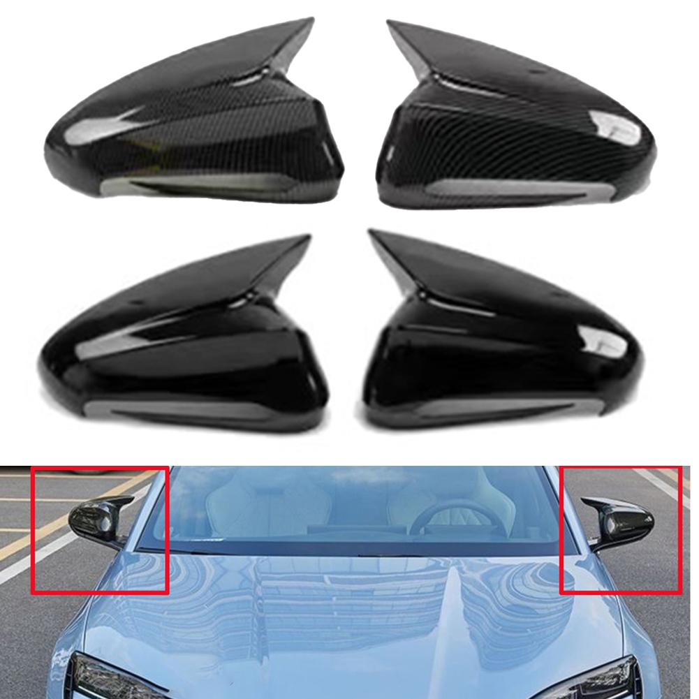 Car Rearview Mirror Cover Side Glass Mirror Trim Carbon Look