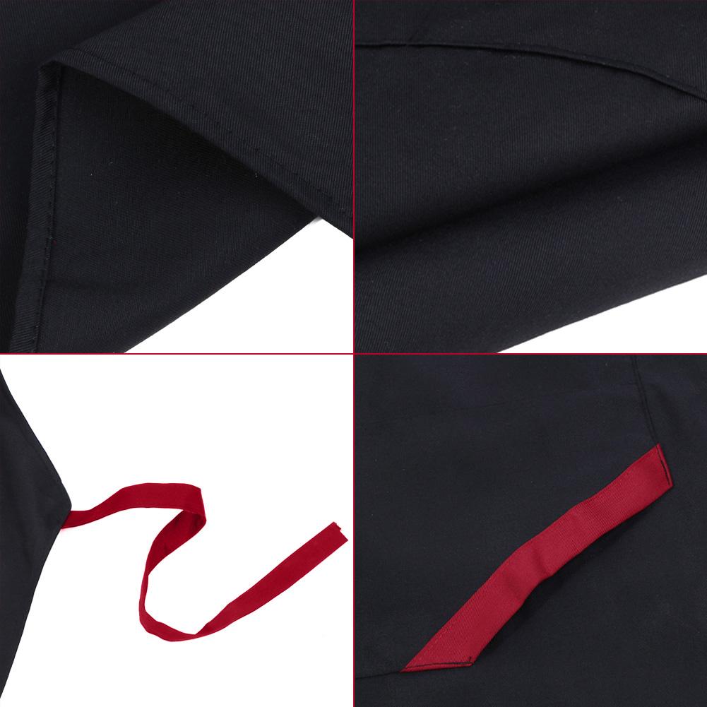 

4 шт. Кухонний фартух з 2 кишенями Чорний Червоний Фартух шеф-кухаря Фартух для сфери обслуговування харчування для готелю Ресторану Кухні China Mainland