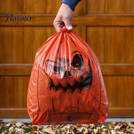 Atmospheric Halloween Yard Decor 2Pcs Pumpkin Leaf Bags for Garden, 24x30 Inch Reusable Thickened Seasonal Cleanup Tools Lawn Waste Fall Outdoor Porch