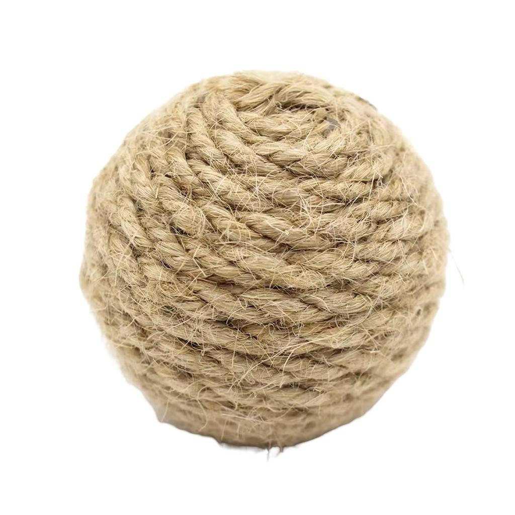 Christmas Toy Ball with Sisal Rope and Jute, Sound Toy for Cats and