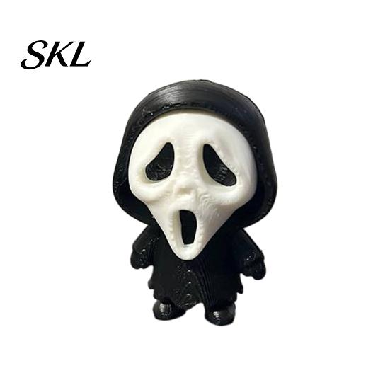 Decorative Car Console Ornament 3D Printed Scream Ghost Face Ornament, Mini Desktop Statue for Halloween Eye-catching Scary Figurine Decoration, Funny