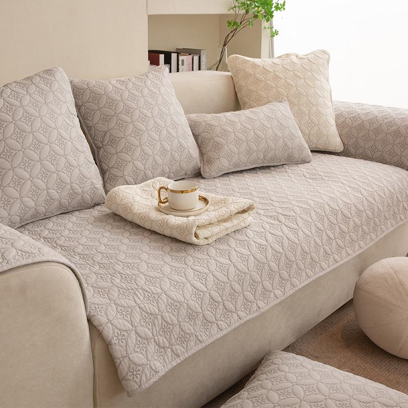 

Стеганая подушка для дивана из хлопчатобумажной ткани с вышивкой, чехол для дивана из стираного хлопка, подушка для сиденья, всесезонный пылезащитный чехол 70*70cm