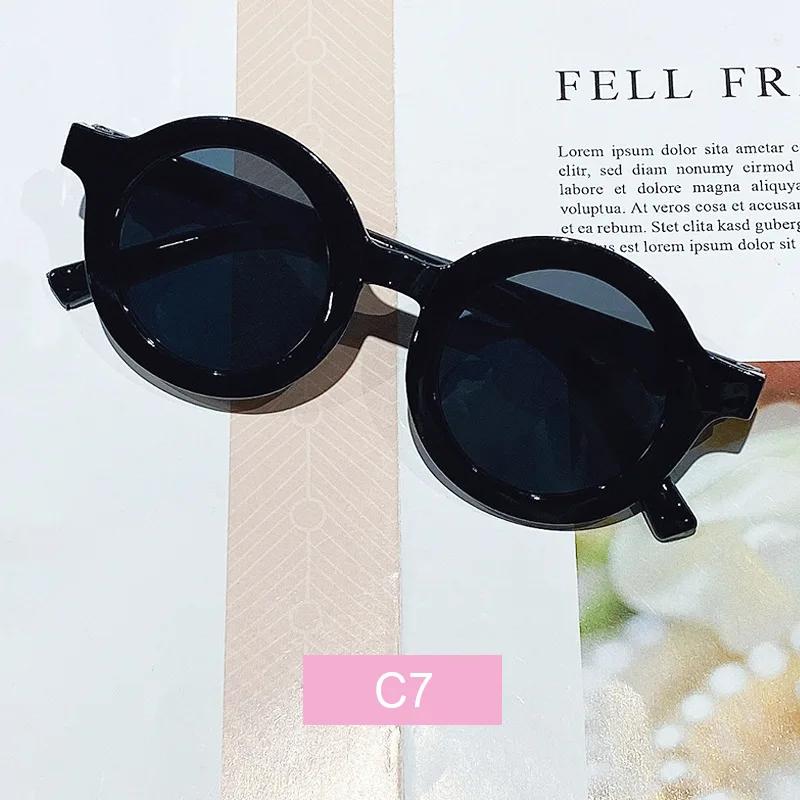 Fashion Children'S Color Round Frame Light Pc Cute Small Face Sunglasses New Kids Outdoor Protective Sun Glasses Uv400 Eyewear