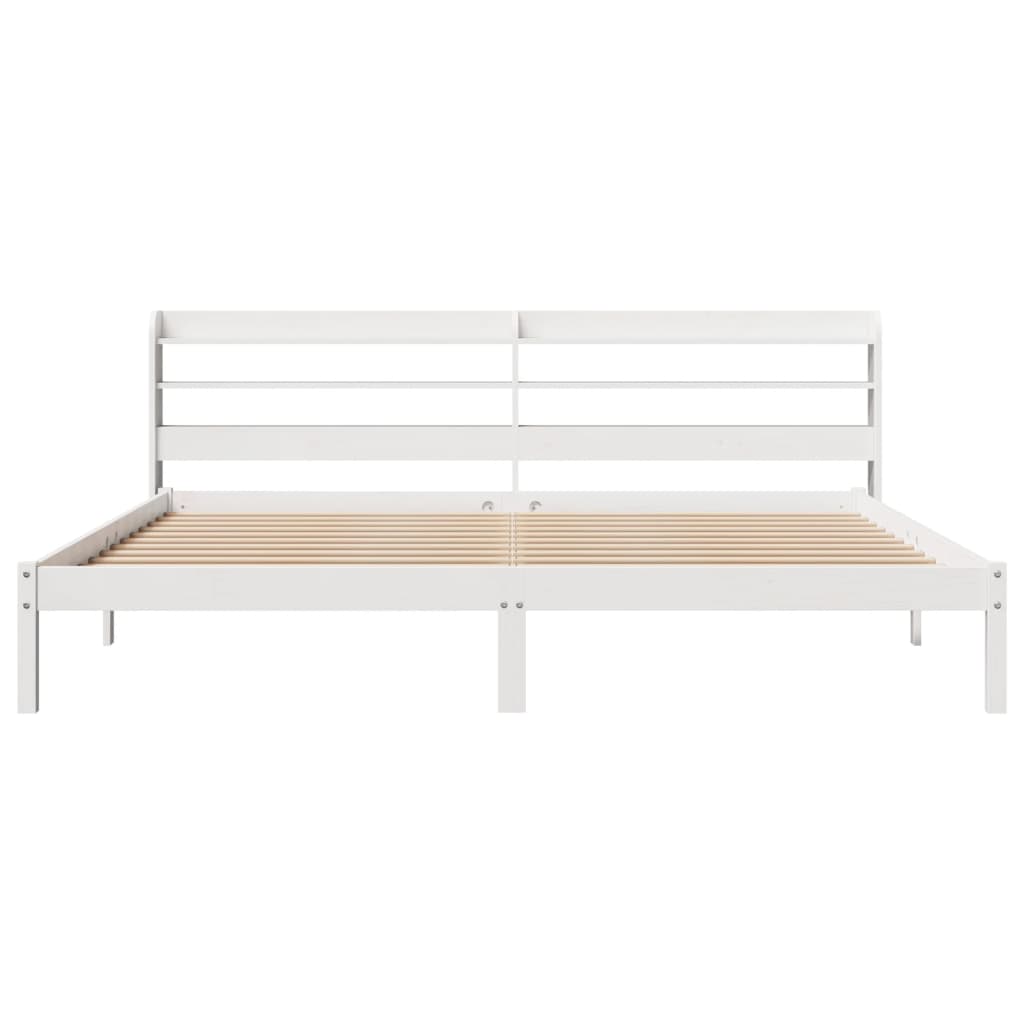 Solid Wood Bed without Mattress White 200x200 cm Pine Wood