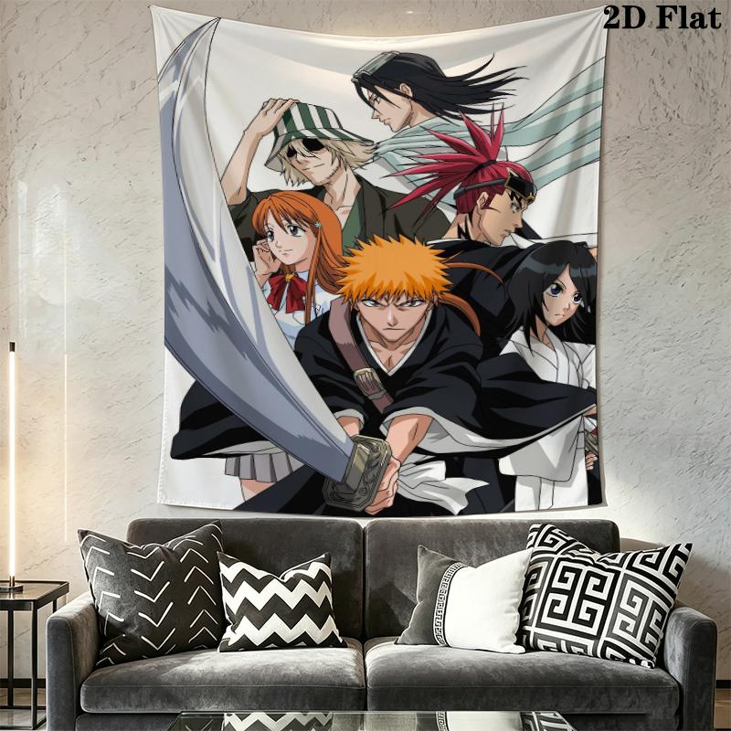 Bleach Wall Tapestry Aesthetic Wall Hanging Printed Fabric Blanket Decorative Tapestries for Bedroom Living Room Home Decor