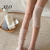 Thick Coral Velvet Footwear Thickened Thermal Knee Sleeve for Women, Winter Warm Fleece Leg Warmers, Breathable Fuzzy High Socks Pads Skiing