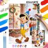 Pinocchio Winter Street Painting By Numbers Kit Hand Painting Home Decor