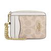New Zip Top Card Case Artificial Leather With Recycled Leather Card Holder Women's Sand Yellow & Chalk White CW883-IMXDM