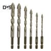 Set di punte per trapano eccentriche seghettate a quattro bordi, elevata durezza, antiruggine, semplice installazione, set di punte per trapano multifunzione con testa obliqua