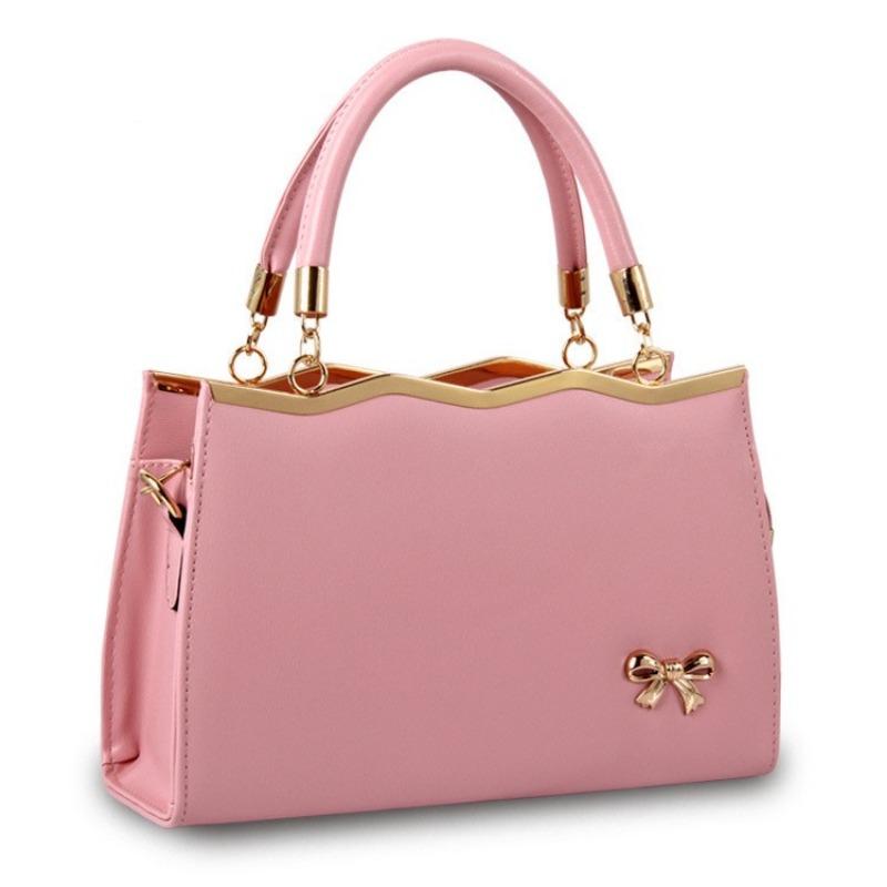 Borsa da Donna Nuova Moda Casual Borsa a Sella con Fiocco Colore Solido Cerniera Monospalla Borsa a Mano KTY