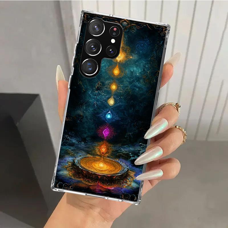Yoga Chakra Spiritual Energy Universe Phone Case for Samsung Galaxy S26 S24 S23 Ultra S25 Edge S22 S21 Plus S20 FE + Soft Print