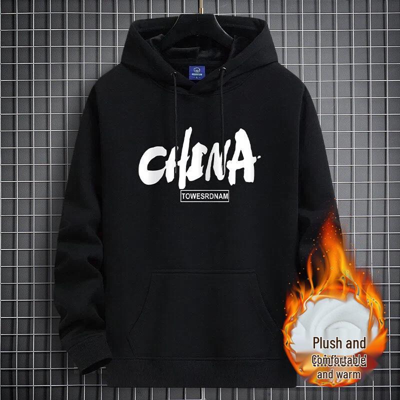 Men's Thickened Velvet Hoodie - Heavyweight Autumn/Winter Style, Warm Youth Trend, Couple Jacket