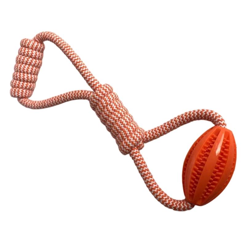 Pet Treat Dispenser Interactive Dog Chewing Toy Wear Resistant Cotton Rope Chewing Toy For Dog Puppy Teeth Health