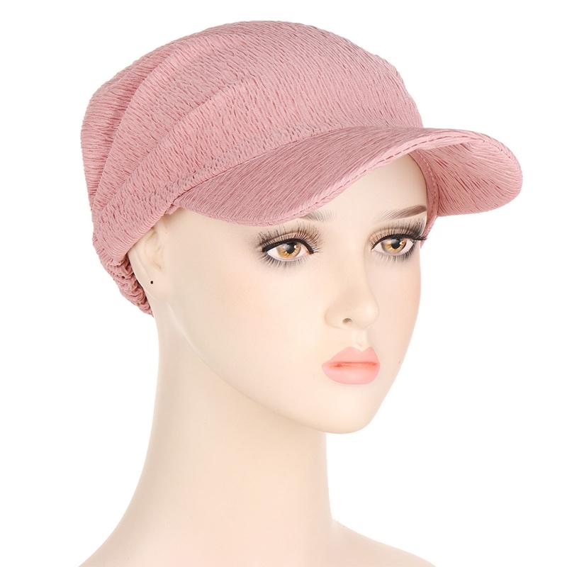 Classy Summer Sunscreen Turban Cap Headband Solid Color Hair Wrap Nursing Cap Headwear Sleeping Cap for Friends