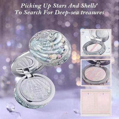 Flower Knows Shell Pearl Collection Baked Powder Mixed Color Honey Powder Clear Matte Makeup Setting Powder Natural Bronze Glow