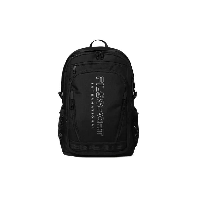 Fila Sports Casual Zipper Nylon Backpack Unisex Backpack Black FS3BPG1002XBLK Black