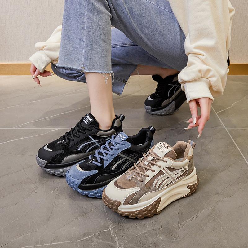 Autumn and winter new dad shoes female student sports shoes Internet celebrity casual women's shoes versatile thick sole increase dad