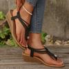 Fashion Clip Toe Wedge Sandals for Women Summer Comfort Non Slip Beach Shoes Woman Plus Size Fashion Breided Roman Sandalias Mujer 2025