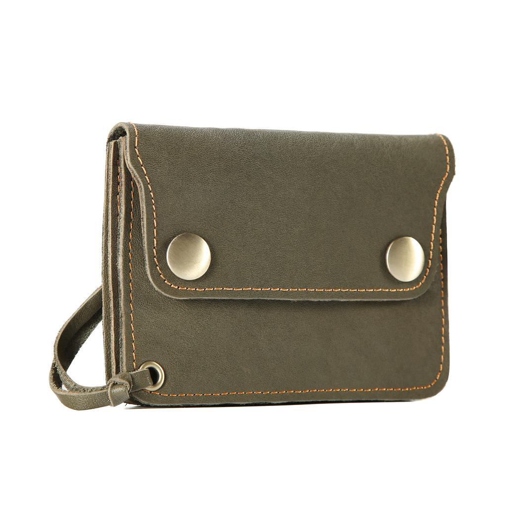 Vintage Genuine Leather Short Wallet New Style Top Layer Cowhide Storage Coin Purse Zipper Simple Magnetic Mini Card Holder