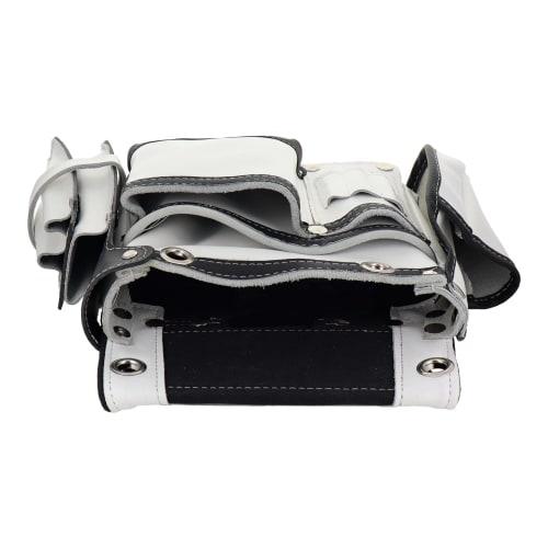 Sankyo Corporation DBLTACT Genuine Leather Superior Nail Bag, 2-Tier with Side Case, White, DTL-99-WH