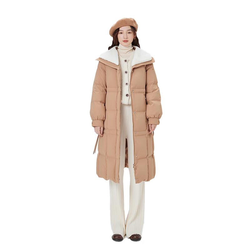 

Ailolaiyi Women s Long Duck Down Jacket with Detachable Collar S (155/80A)