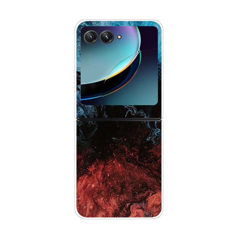 For Moto Razr40 Ultra 5G Case Plastic Wolf Lion Marble PC Hard Back Covers for Motorola Razr 40 Ultra Razr+ Razr4 2023 Capa