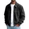Men's Vintage Corduroy Long Sleeve Jacket with Pockets for Casual Wear
