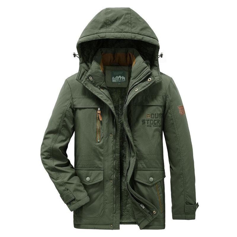 Men's Winter Loose Casual Coat Cotton-padded Jacket with Lint and Thick Padded Jacket